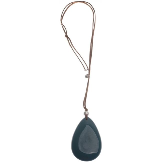 LONG RESIN DROP PENDANT NECKLACE
