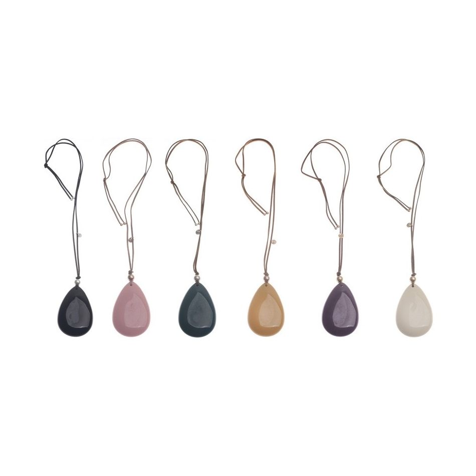 LONG RESIN DROP PENDANT NECKLACE
