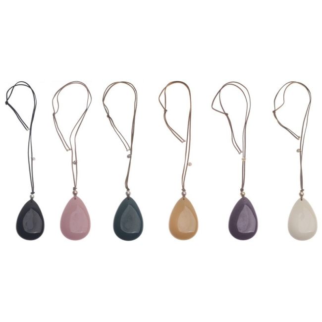 LONG RESIN DROP PENDANT NECKLACE