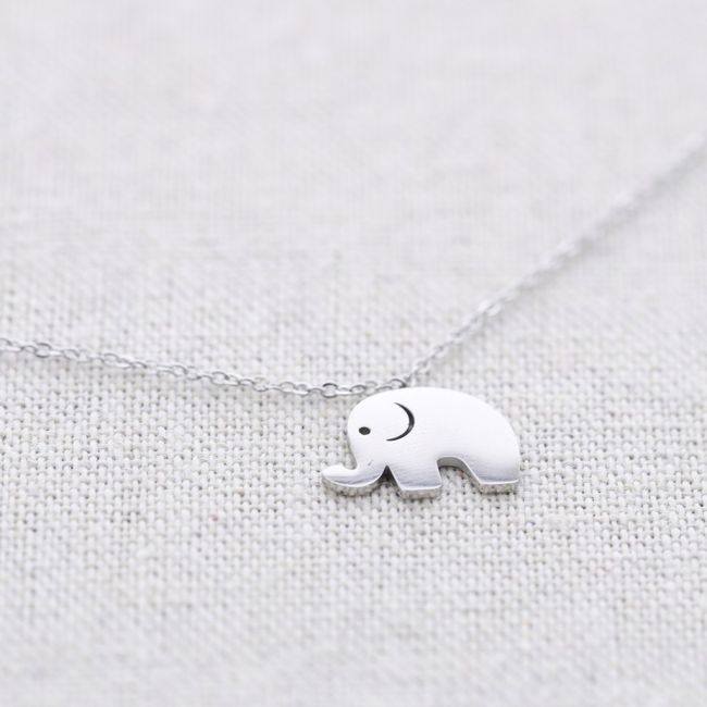 ELEPHANT PENDANT STEEL SHORT NECKLACE