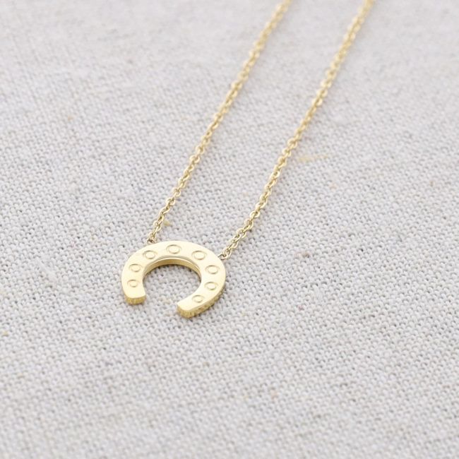 HORSESHOE PENDANT STEEL SHORT NECKLACE