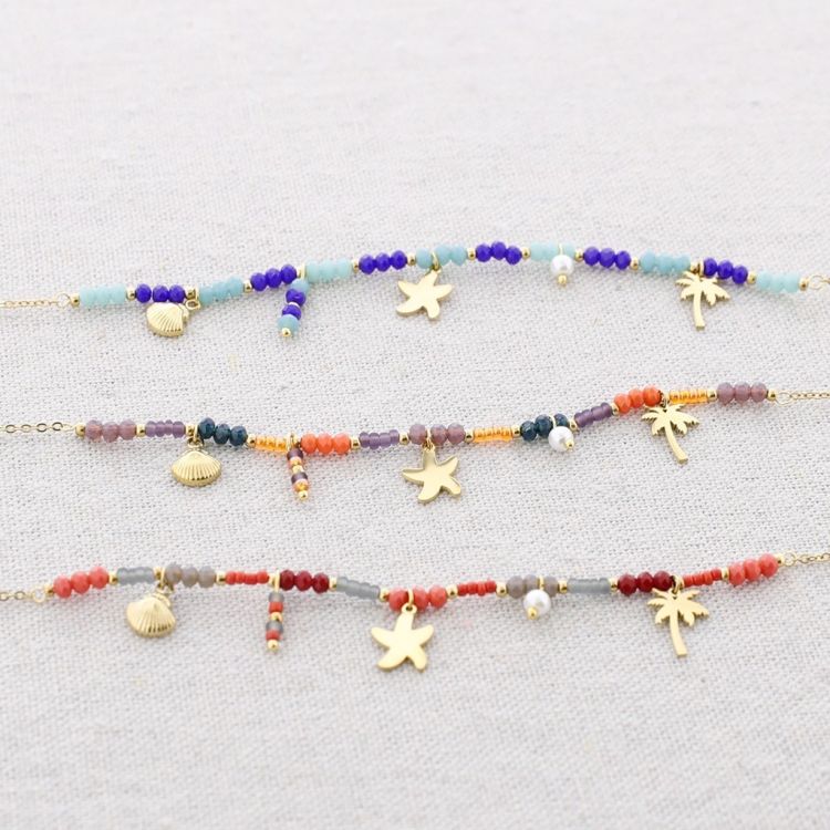 STEEL SHORT NECKLACE WITH PENDANT MIYUKI BEADS 2