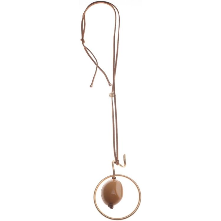 LONG NECKLACE METAL RESIN PENDANT