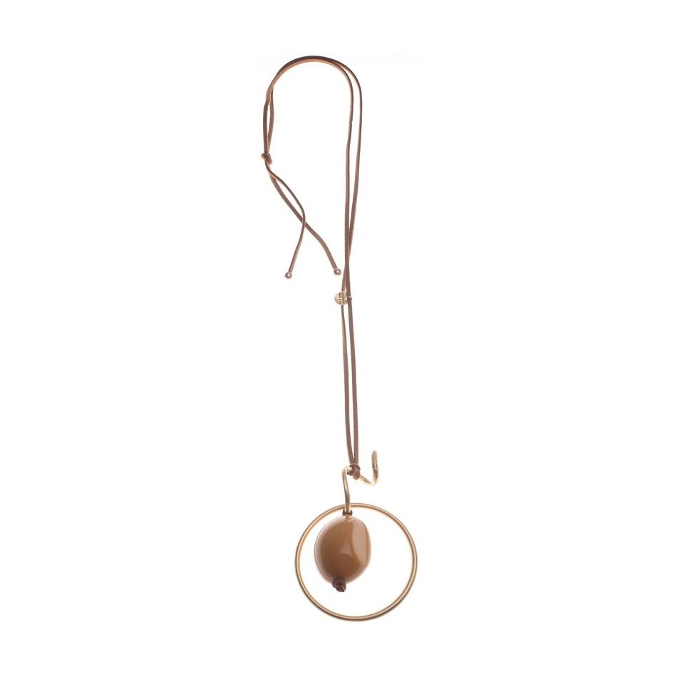 COLLAR LARGO COLGANTE METAL RESINA