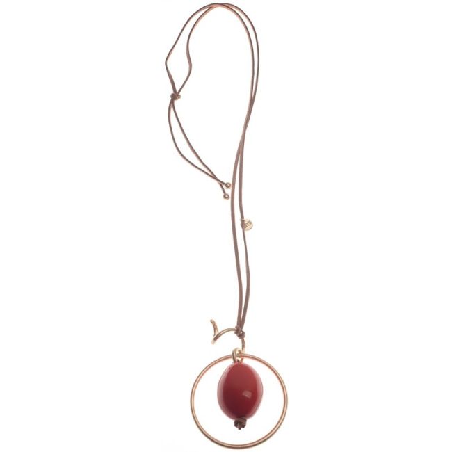 COLLAR LARGO COLGANTE METAL RESINA