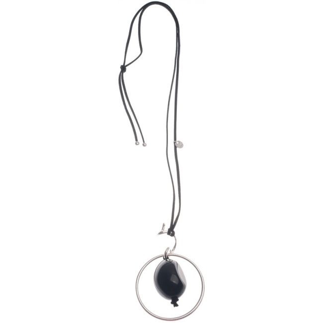 COLLAR LARGO COLGANTE METAL RESINA