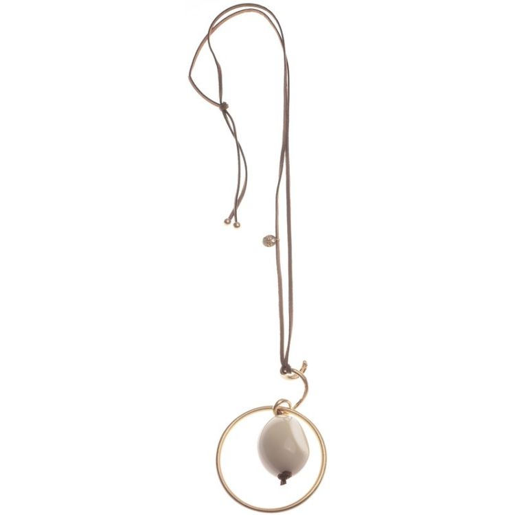 LONG NECKLACE METAL RESIN PENDANT 2