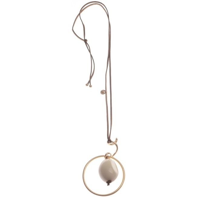 LONG NECKLACE METAL RESIN PENDANT