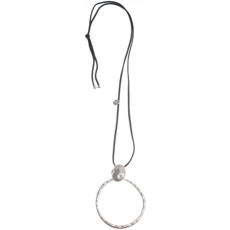 COLLAR LARGO COLGANTE ANILLA METAL