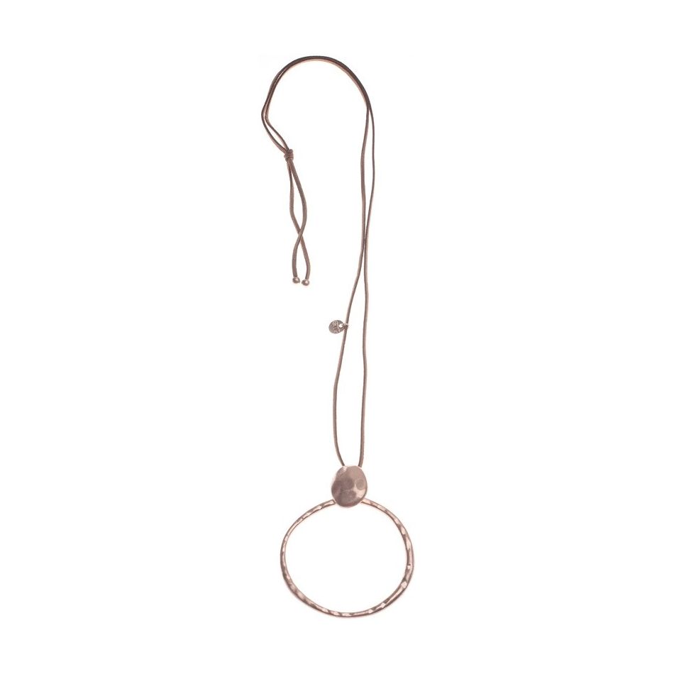 LONG NECKLACE WITH METAL RING PENDANT