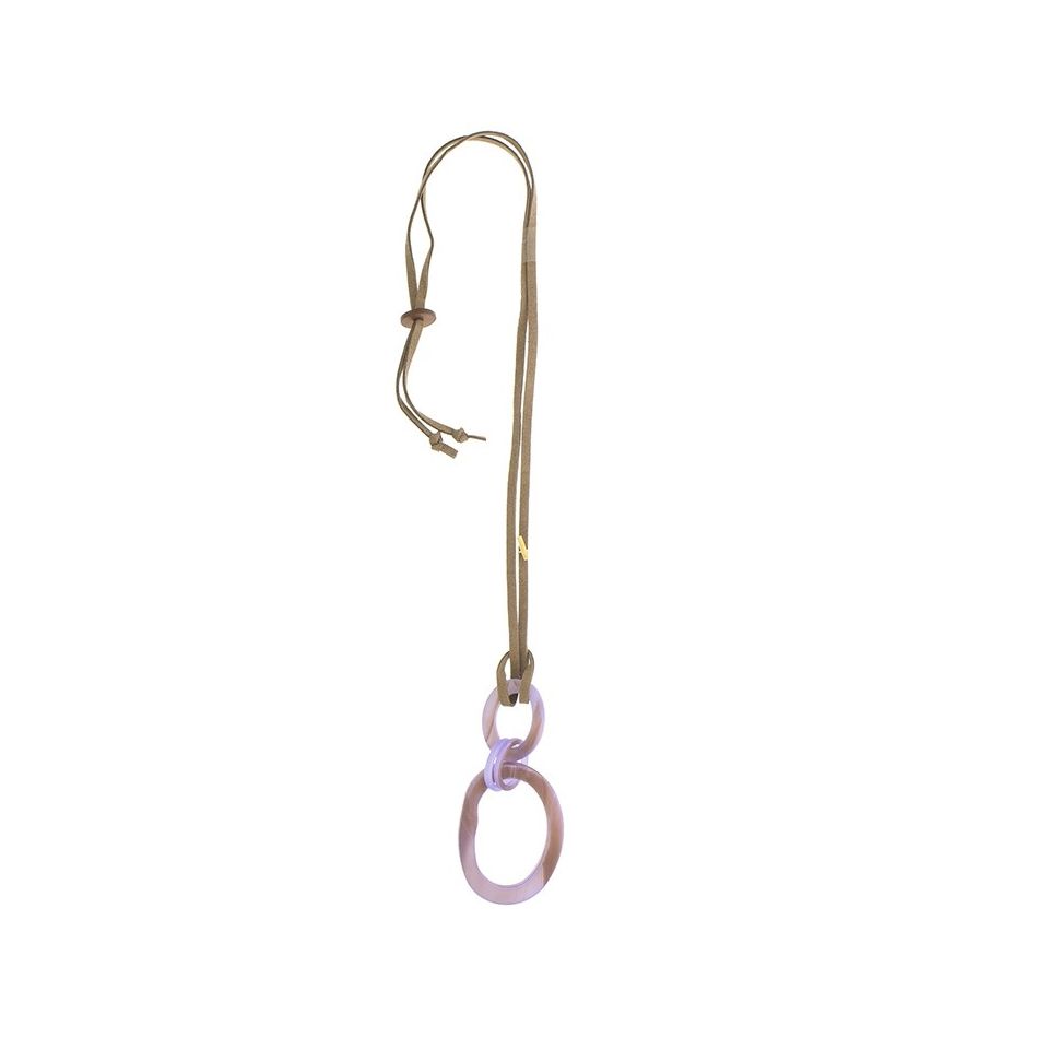 COLLAR LARGO COLGANTE ESLABONES RESINA