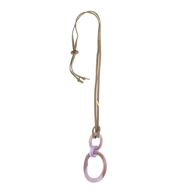 LONG RESIN LINK PENDANT NECKLACE