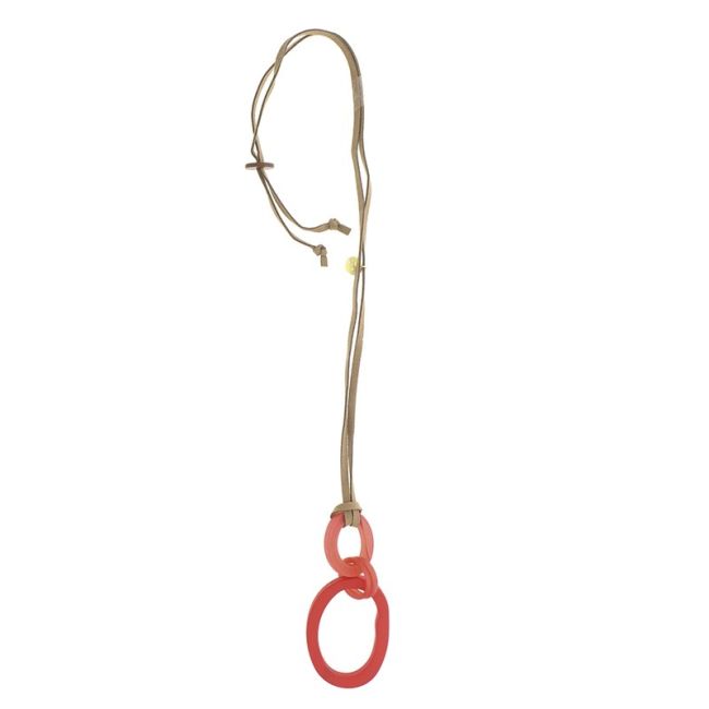LONG RESIN LINK PENDANT NECKLACE