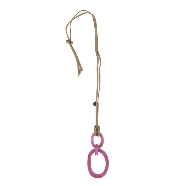LONG RESIN LINK PENDANT NECKLACE
