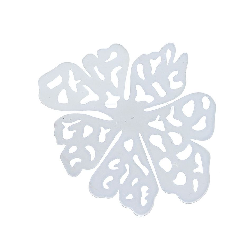 METAL OPENWORK FLOWER BROOCH