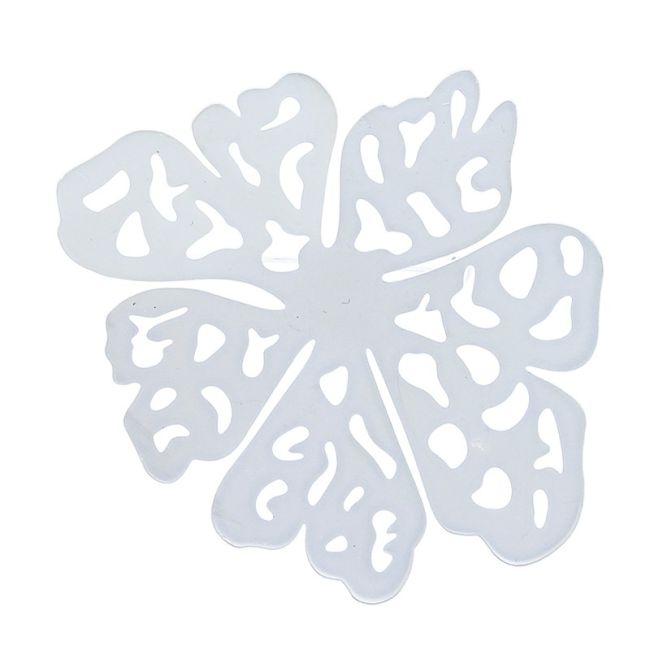 METAL OPENWORK FLOWER BROOCH