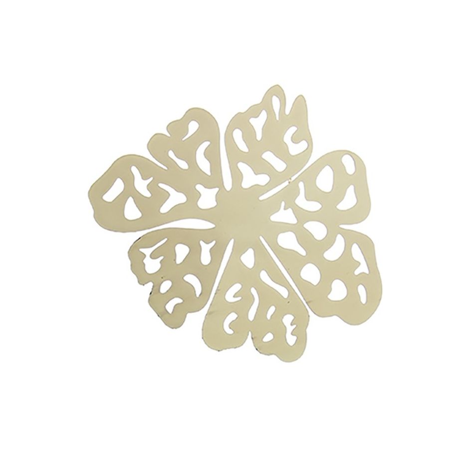 METAL OPENWORK FLOWER BROOCH