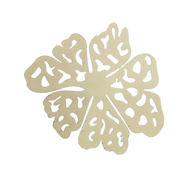 METAL OPENWORK FLOWER BROOCH