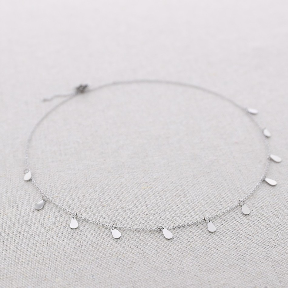 STEEL SHORT NECKLACE PENDANT WITH MEDALS