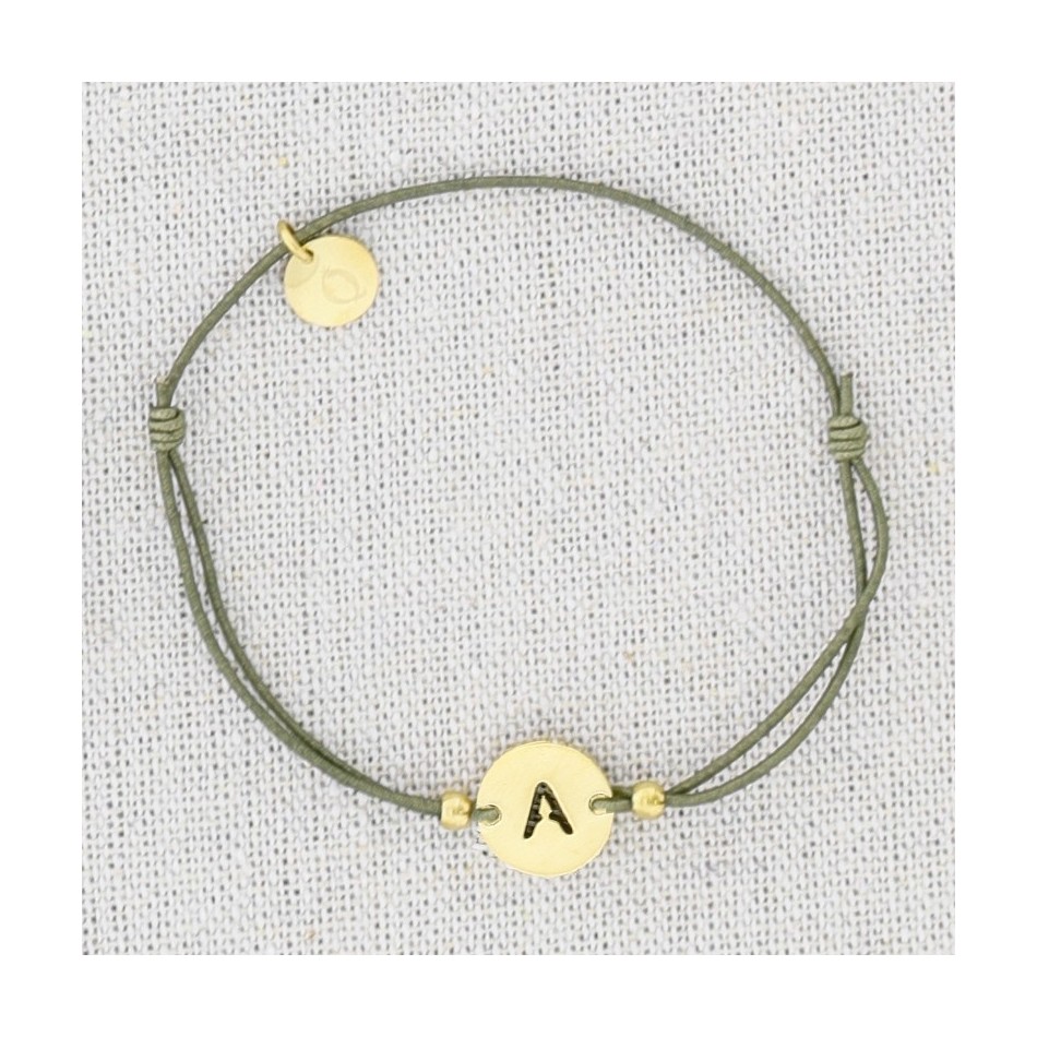 PULSERA ELÁSTICA ACERO LETRA A