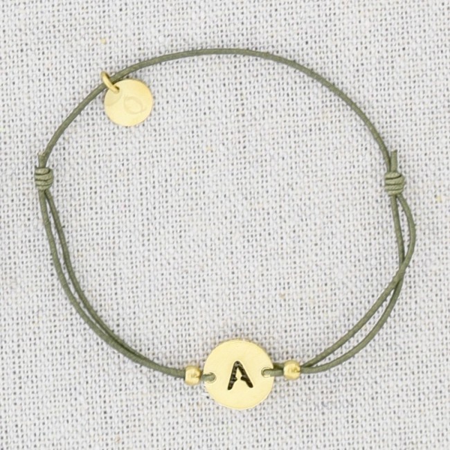 PULSERA ELÁSTICA ACERO LETRA A