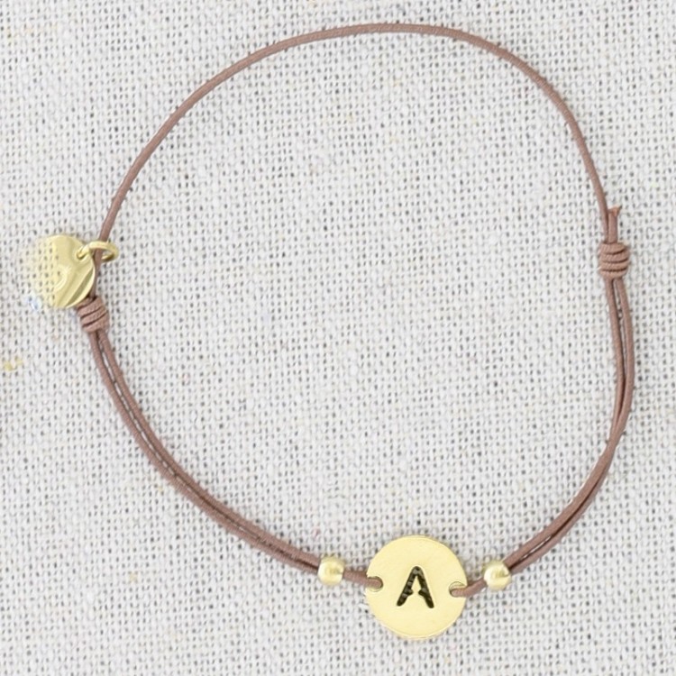 PULSERA ELÁSTICA ACERO LETRA A 2