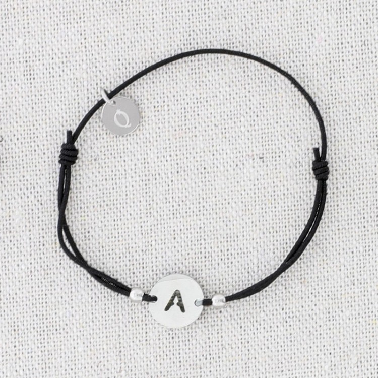 PULSERA ELÁSTICA ACERO LETRA A
