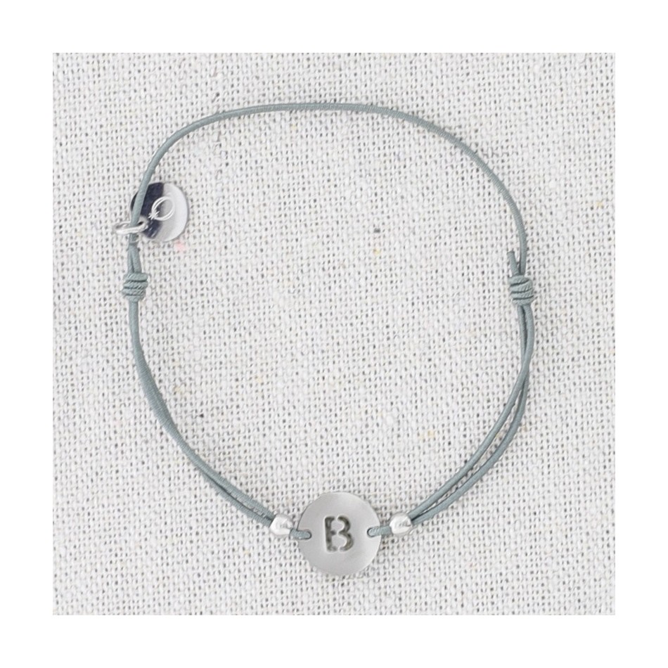 PULSERA ELÁSTICA ACERO LETRA B