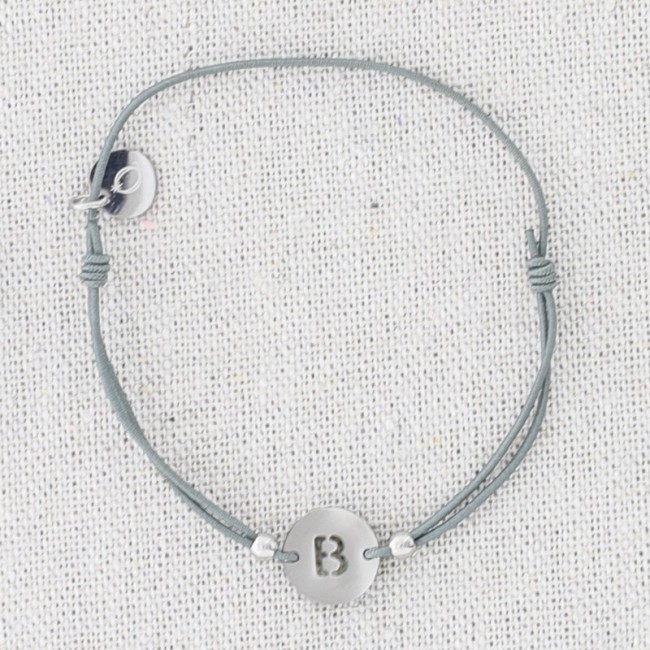 PULSERA ELÁSTICA ACERO LETRA B