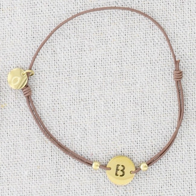 PULSERA ELÁSTICA ACERO LETRA B