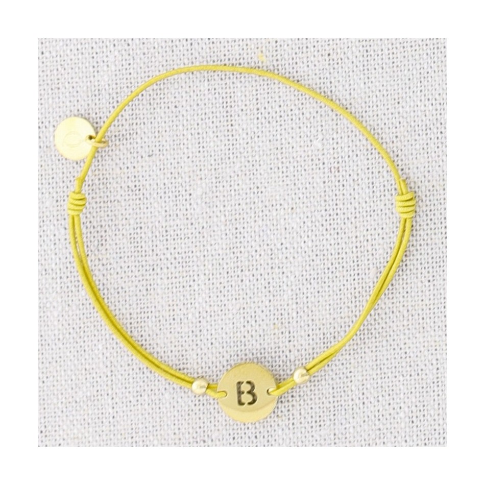 PULSERA ELÁSTICA ACERO LETRA B