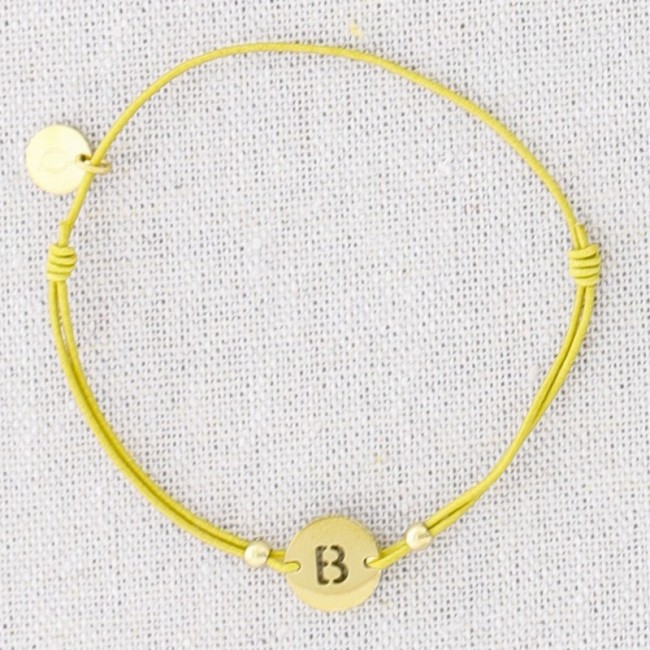 PULSERA ELÁSTICA ACERO LETRA B