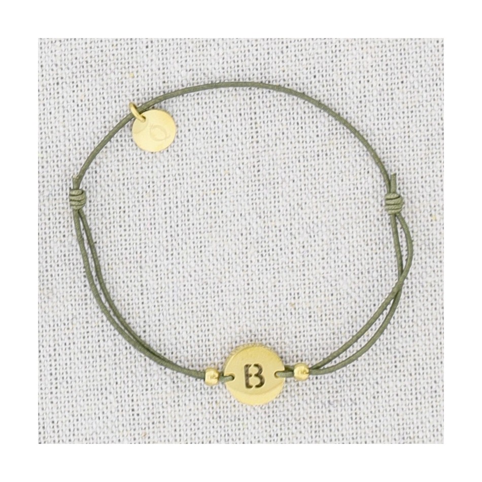 PULSERA ELÁSTICA ACERO LETRA B