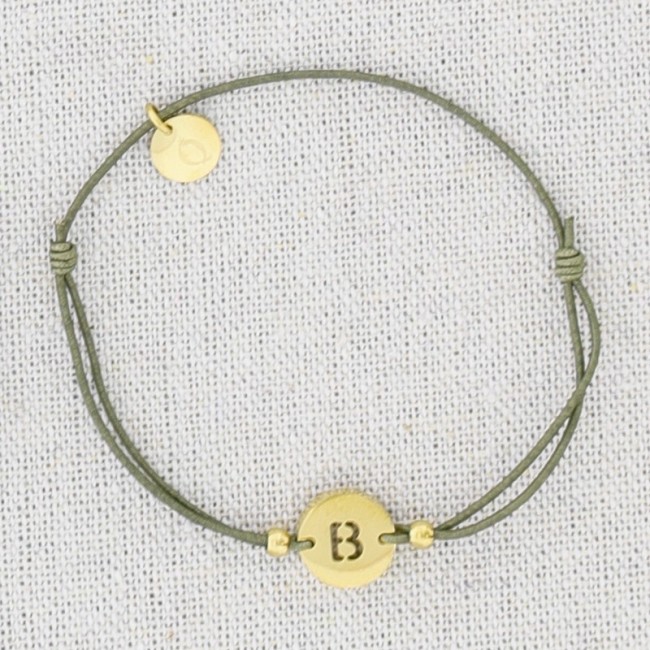 PULSERA ELÁSTICA ACERO LETRA B