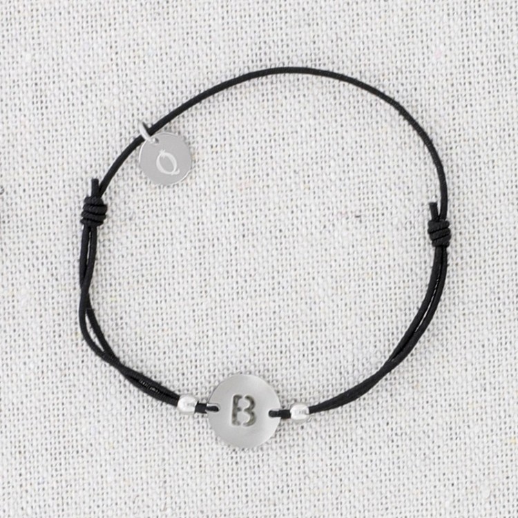PULSERA ELÁSTICA ACERO LETRA B