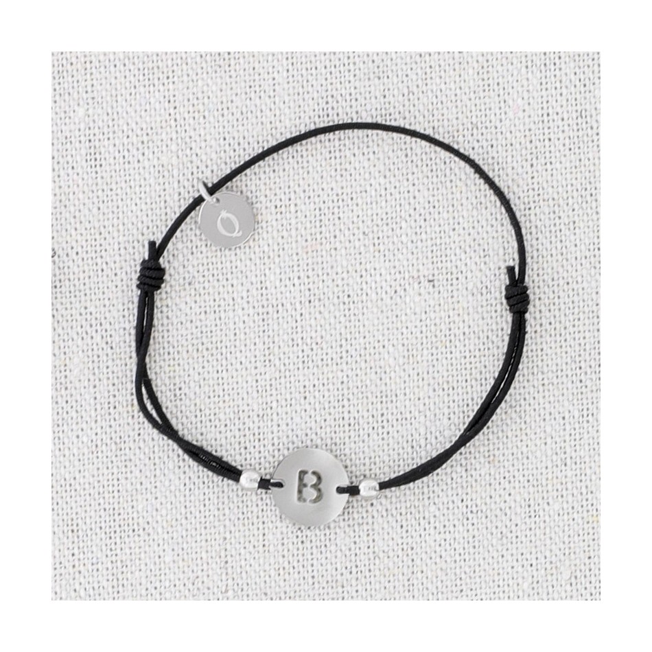 PULSERA ELÁSTICA ACERO LETRA B