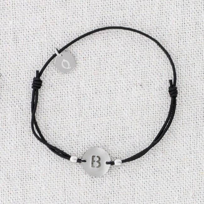 PULSERA ELÁSTICA ACERO LETRA B