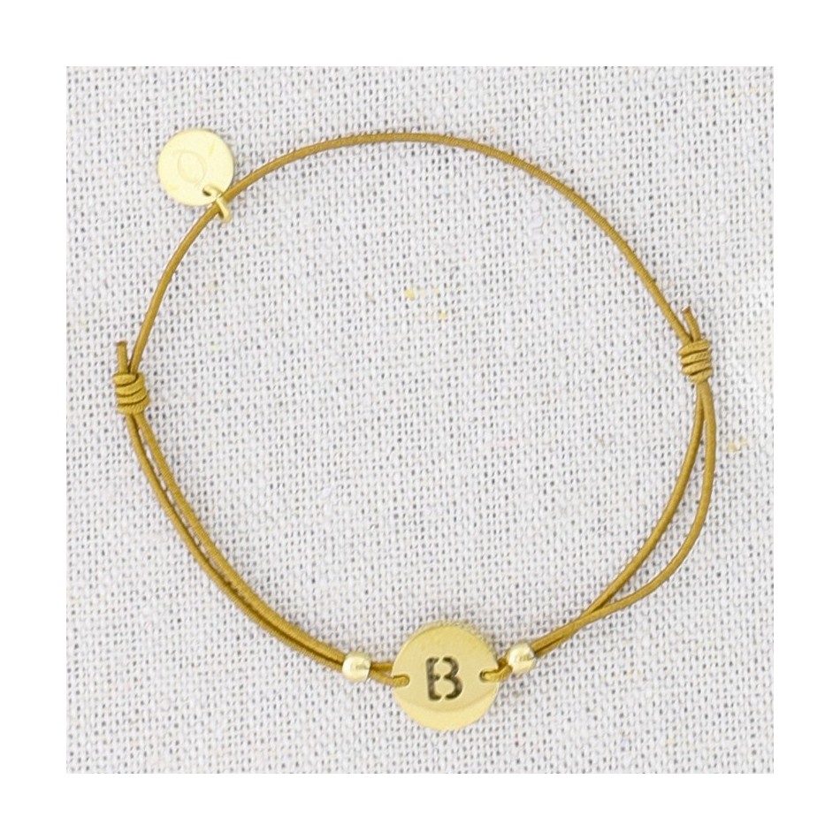 PULSERA ELÁSTICA ACERO LETRA B