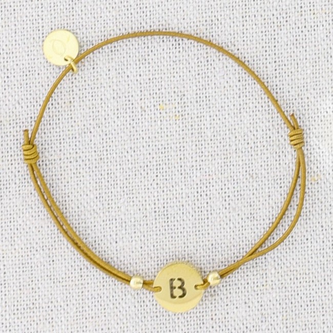 PULSERA ELÁSTICA ACERO LETRA B