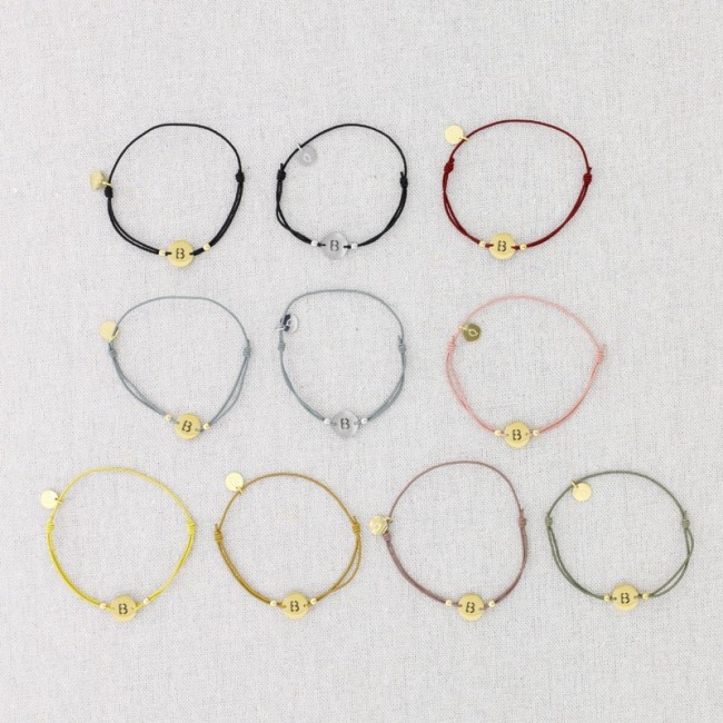 PULSERA ELÁSTICA ACERO LETRA B