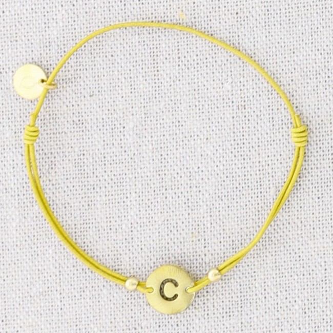 PULSERA ELÁSTICA ACERO LETRA C