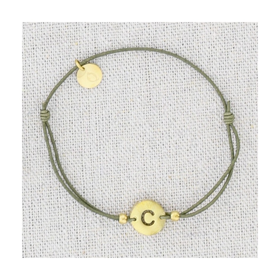 PULSERA ELÁSTICA ACERO LETRA C