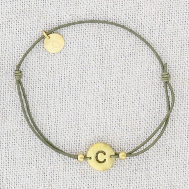 PULSERA ELÁSTICA ACERO LETRA C