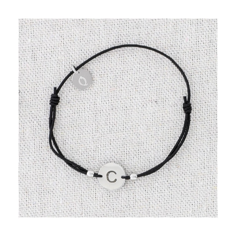 PULSERA ELÁSTICA ACERO LETRA C