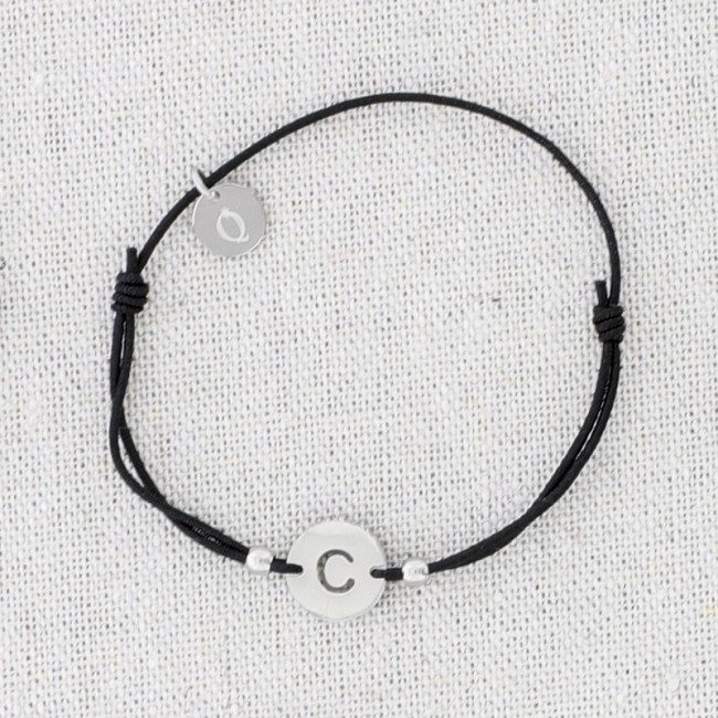 PULSERA ELÁSTICA ACERO LETRA C
