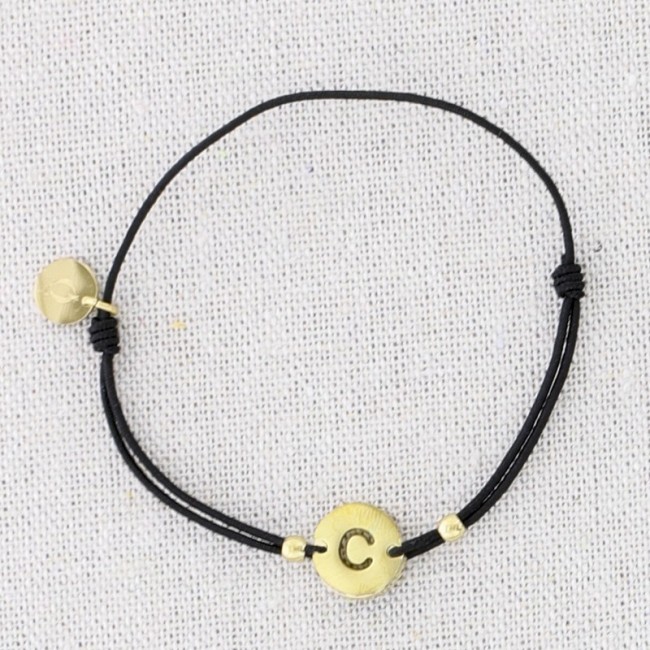 PULSERA ELÁSTICA ACERO LETRA C