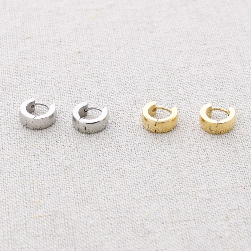 STEEL HOOP EARRINGS