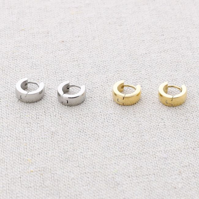 STEEL HOOP EARRINGS