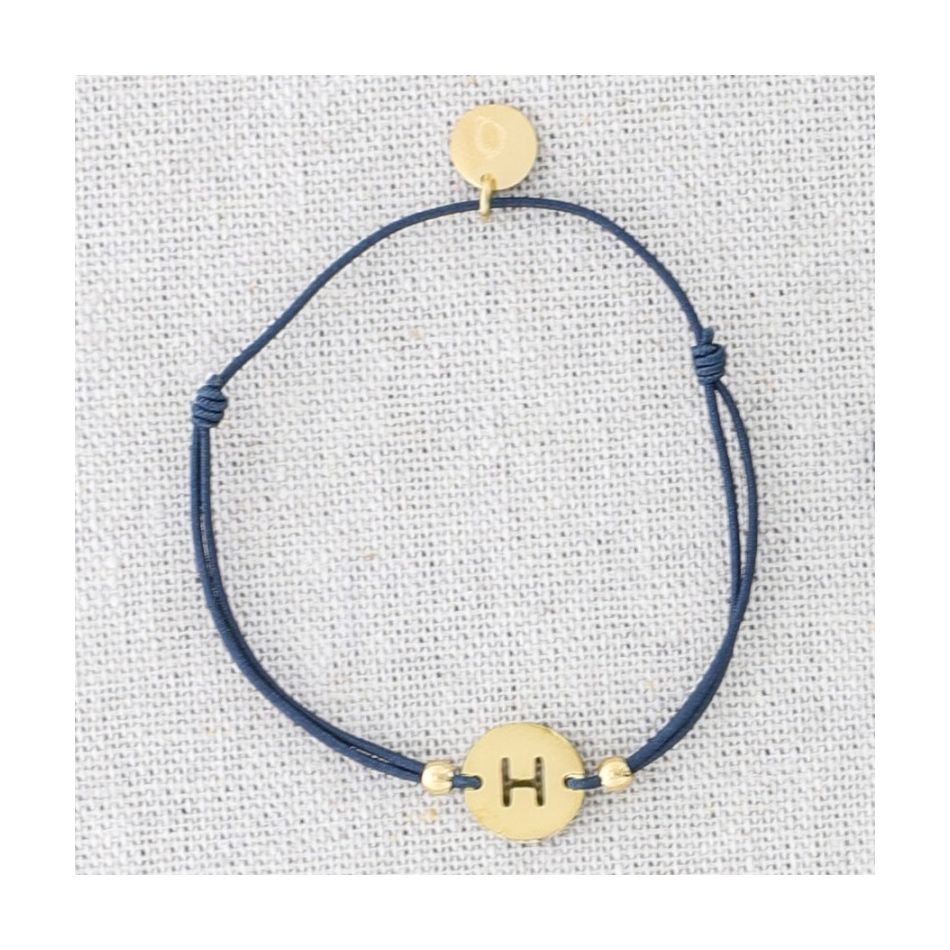 PULSERA ELÁSTICA ACERO LETRA H