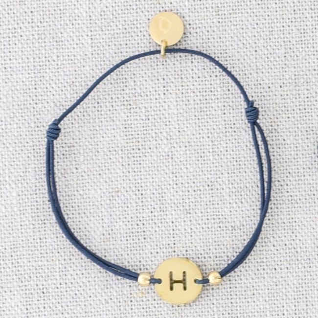 PULSERA ELÁSTICA ACERO LETRA H